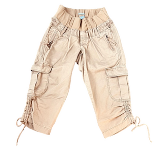 GAP maternity Cargo style Cropped Capri Pants Tan Size 2